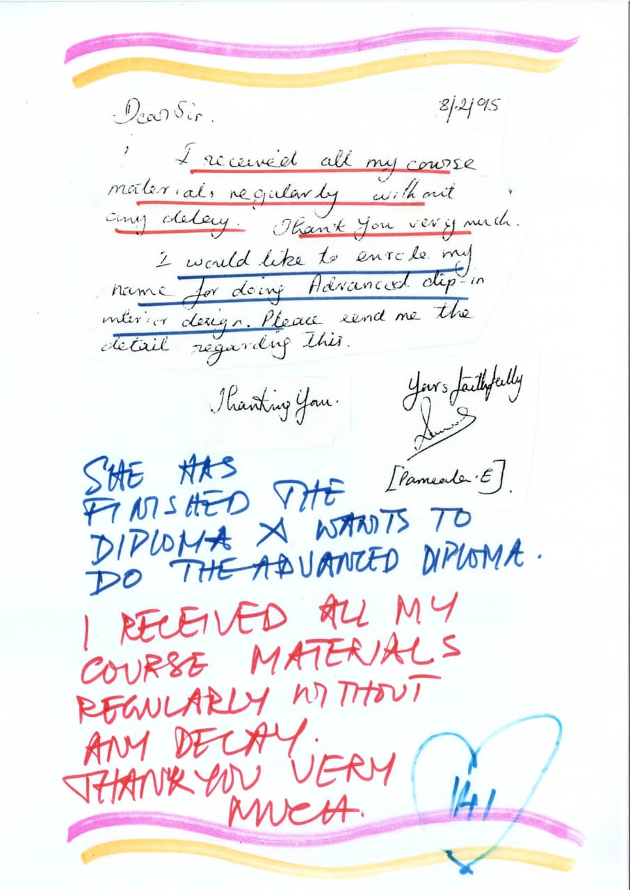 I RECEIVED ALL MY COURSE MATERIALS REGULARLY WITHOUT ANY DELAY. THANK YOU VERY MUCH, Tiruchirappalli, Tamil Nadu, Greater Noida, Uttar Pradesh